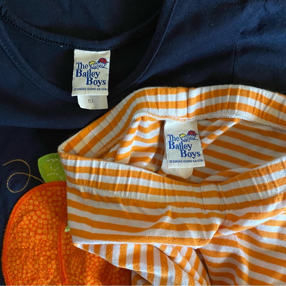 HP| Bailey Boys Fall Pumpkin Matching Set Size 6X - Picture 7 of 8